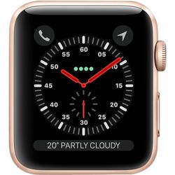 Refurbished Apple Watch Series 3 (GPS) FACE ONLY, Gold Aluminium, 42mm, C