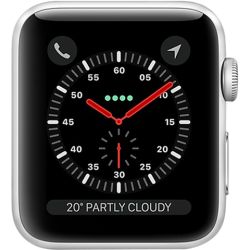 Refurbished Apple Watch Series 3 (Cellular) FACE ONLY, Silver Aluminium, 42mm, B